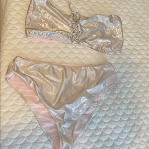 Holographic Curvy Beach plus size string bikini